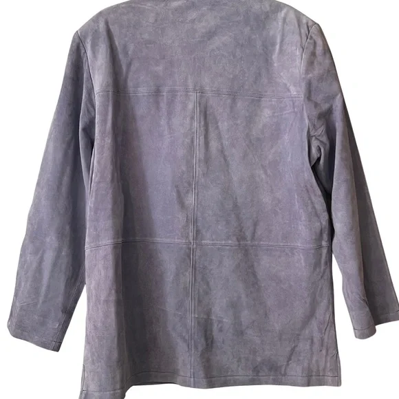 Elegant Women's Suede Lavender Blazer - Picture 2 of 6